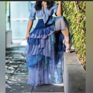 GORGEOUS TOV denim tulle skirt